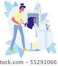 Beauty Shop, Hairdressing Flat Vector Illustration 55291066