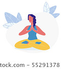 Asana, Yoga Exercise Flat Vector Illustration 55291378