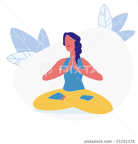 Asana, Yoga Exercise Flat Vector Illustration Asana, Yoga Exercise Flat Vector Illustration 55291378