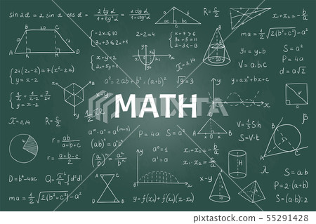 Doodle math blackboard. Mathematical theory... - Stock Illustration ...