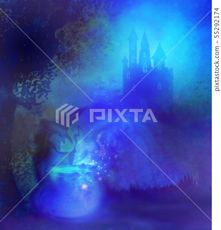 Halloween witch preparing potion 55292174