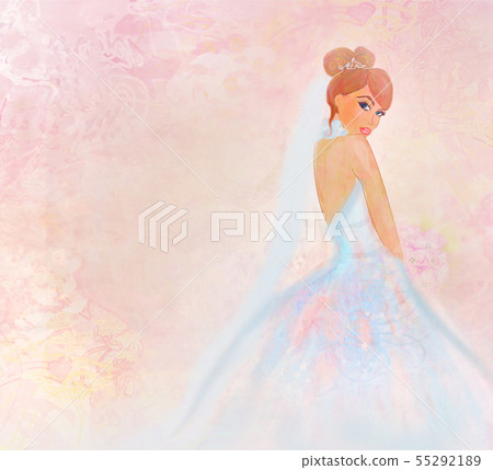 Beautiful bride with flowers, abstract, artistic 55292189