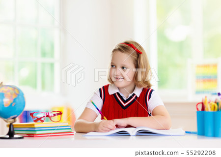 Kids doing homework. Children go back to school. Kids doing homework. Children go back to school. 55292208