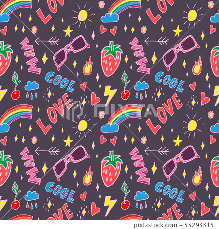 Summer pop art seamless pattern 55293315