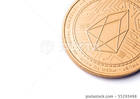 Gold cryptocurrency coin - eos, isolated on a Gold cryptocurrency coin - eos, isolated on a 55293498