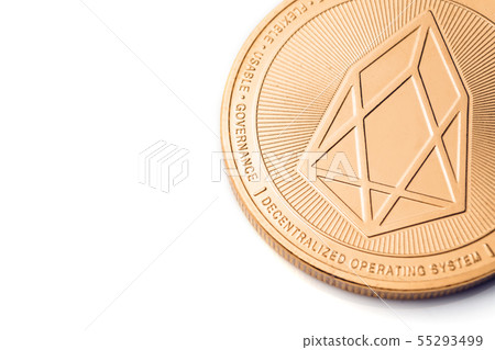 Gold cryptocurrency coin - eos, isolated on a Gold cryptocurrency coin - eos, isolated on a 55293499