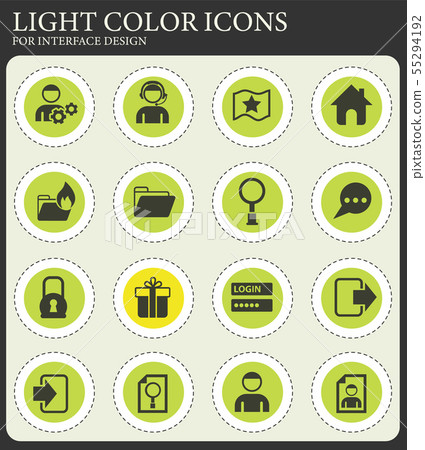 Forum Interface Icon Set Stock Illustration 55294192 Pixta