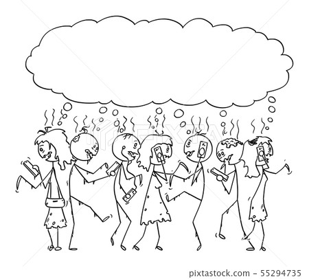 Vector Cartoon of Crowd of Addicted Zombies or... - Stock Illustration  [55294735] - PIXTA