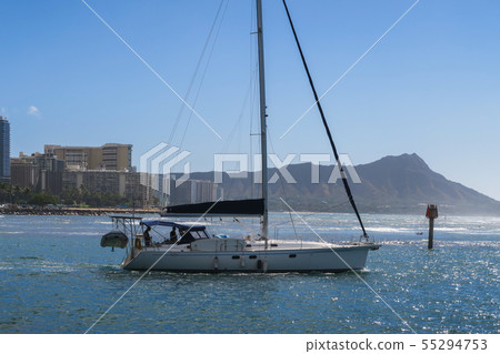Boats leaving Ala Wai Boat Port Boats leaving Ala Wai Boat Port 55294753