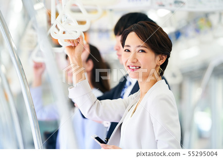 Business woman train photography cooperation "Keio Electric Railway Co., Ltd." Business woman train photography cooperation "Keio Electric Railway Co., Ltd." 55295004