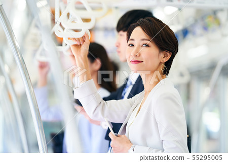 Business woman train photography cooperation "Keio Electric Railway Co., Ltd." Business woman train photography cooperation "Keio Electric Railway Co., Ltd." 55295005