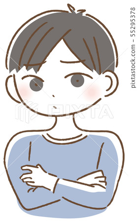 Illustration of a disgruntled boy 55295378