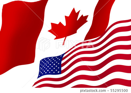 Canadian and American flags 55295500