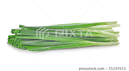 green onion chives on white background. 55297015