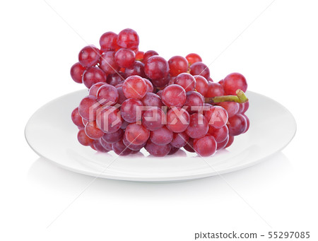 Grape fruit isolated on white plate 55297085