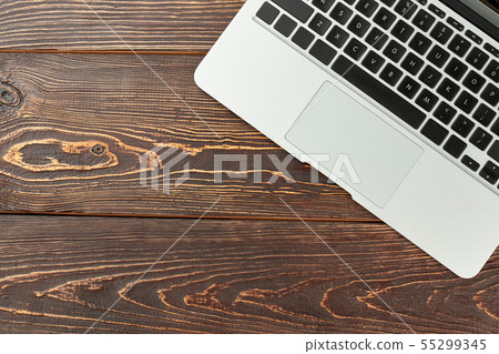 Silver laptop and copy space. Silver laptop and copy space. 55299345