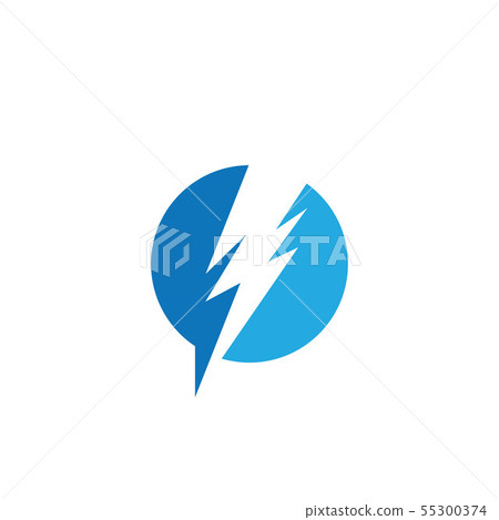 Lightning bolt flash thunderbolt icons vector Lightning bolt flash thunderbolt icons vector 55300374