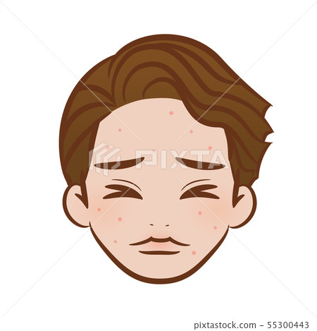 Male skin trouble acne 55300443