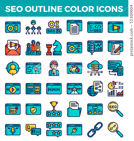 SEO Search engine optimization outline color 55300604