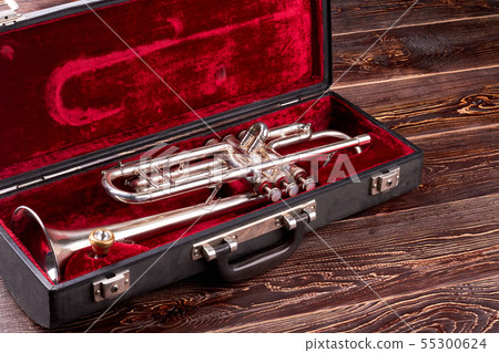 Professional trumpet in velvet case. Professional trumpet in velvet case. 55300624