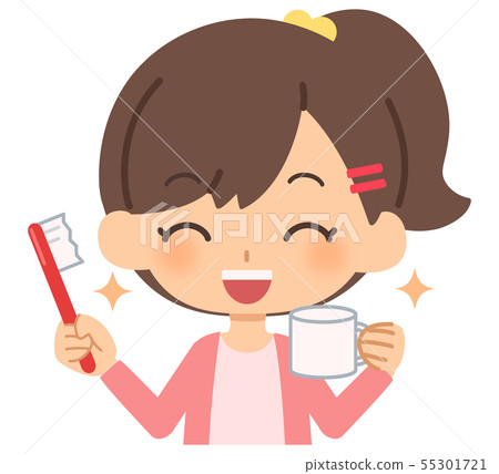 Girl toothbrush - Stock Illustration [55301721] - PIXTA
