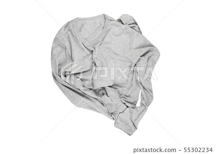 Gray t-shirt on white background 55302234