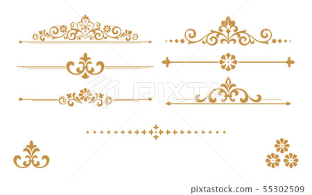 Vintage set. Floral elements for design monograms, Vintage set. Floral elements for design monograms, 55302509