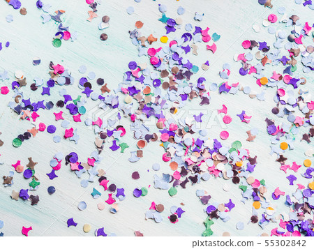 Colorful party background with confetti. 55302842