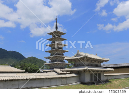 Layout model of the remains of the special historical site Sanuki Kokubunji (Nanamon, seven-storied pagoda) Layout model of the remains of the special historical site Sanuki Kokubunji (Nanamon, seven-storied pagoda) 55303869