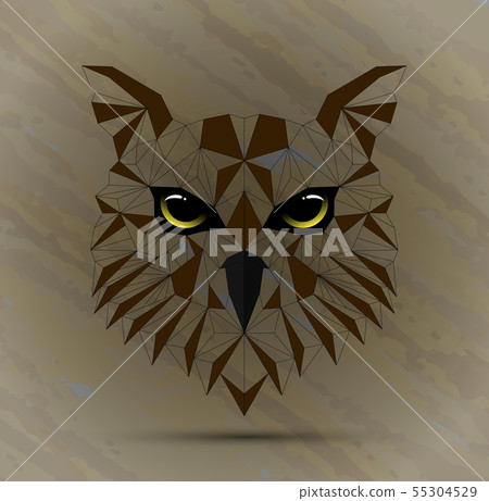 Owl bird low poly design 55304529