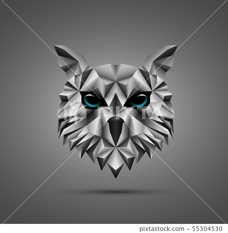 Owl bird low poly design 55304530