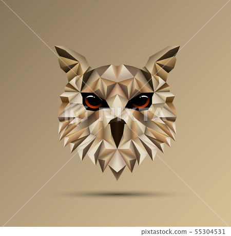 Owl bird low poly design 55304531
