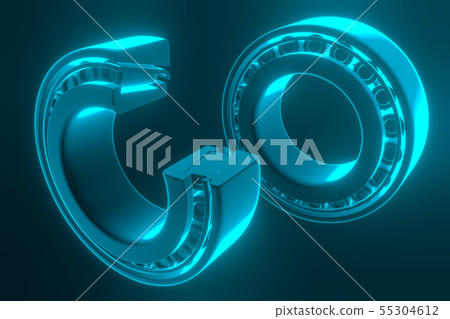 3D rendering. Automotive bearings auto spare parts. Tapered roller bearing 55304612