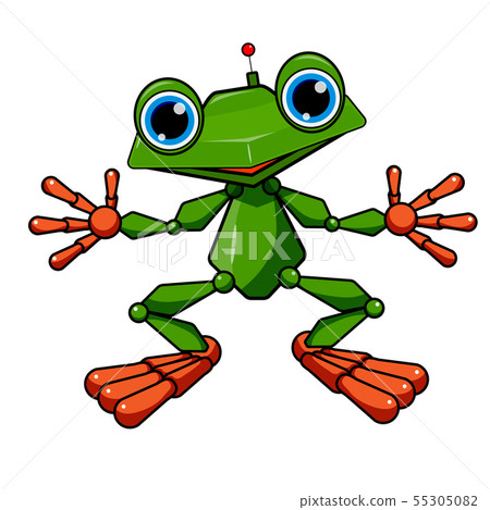 Stock Illustration Green Frog Robot 55305082