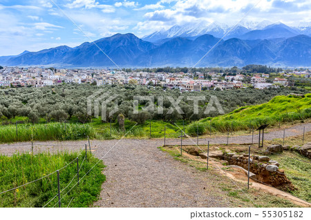 Aerial view of Sparta, Peloponnese, Greece Aerial view of Sparta, Peloponnese, Greece 55305182