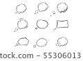 Collection of hand drawn think and talk speech 55306013