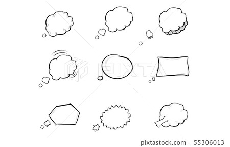 Collection of hand drawn think and talk speech Collection of hand drawn think and talk speech 55306013