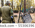 Army soldier in forest 55306396