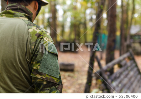 Army soldier in forest Army soldier in forest 55306400
