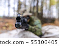 Army soldier in forest 55306405