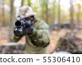 Army soldier in forest 55306410