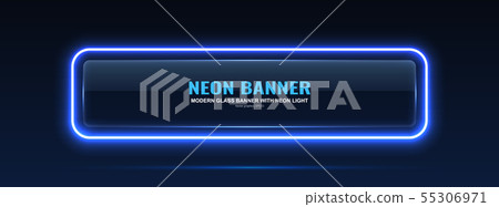 Glass banner. Transparent geometric shapes. Glass banner. Transparent geometric shapes. 55306971