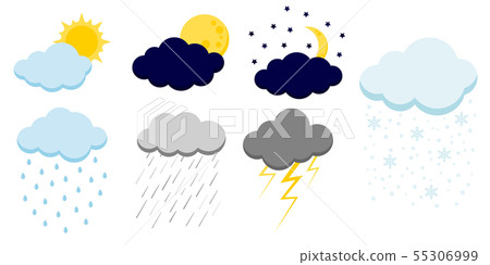 Set of cartoon clouds icons isolated on white background. 55306999