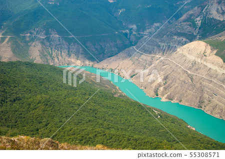 Mountain turquoise river water landscape  55308571