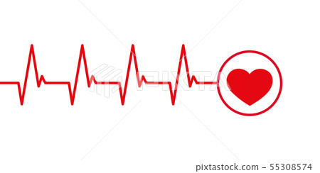 heartbeat cardiography simple graphic isolated on white 55308574