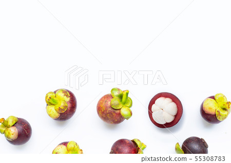 Mangosteen isolated on white background. Mangosteen isolated on white background. 55308783