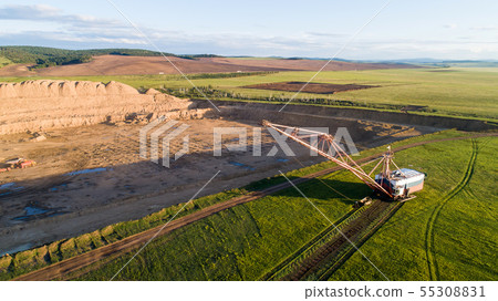 coal mining open pit mine aerial black coal mining open pit mine aerial black 55308831