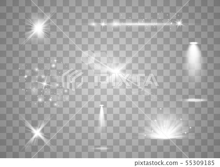 Realistic lens flares set Realistic lens flares set 55309185