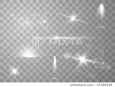 Realistic lens flares set 55309186