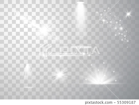 Realistic lens flares set Realistic lens flares set 55309187